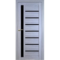 Двері Portalino PL-01 сонома сіра скло чорне Двері Portalino PL-01 сонома сіра скло чорне