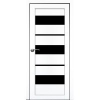 Двері Portalino PL-05 білісима біла скло чорне