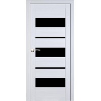 Двері Portalino PL-05 сонома біла скло чорне