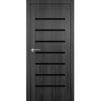 Двери Portalino PL-02 сонома темная стекло черное Двери Portalino PL-02 сонома темная стекло черное