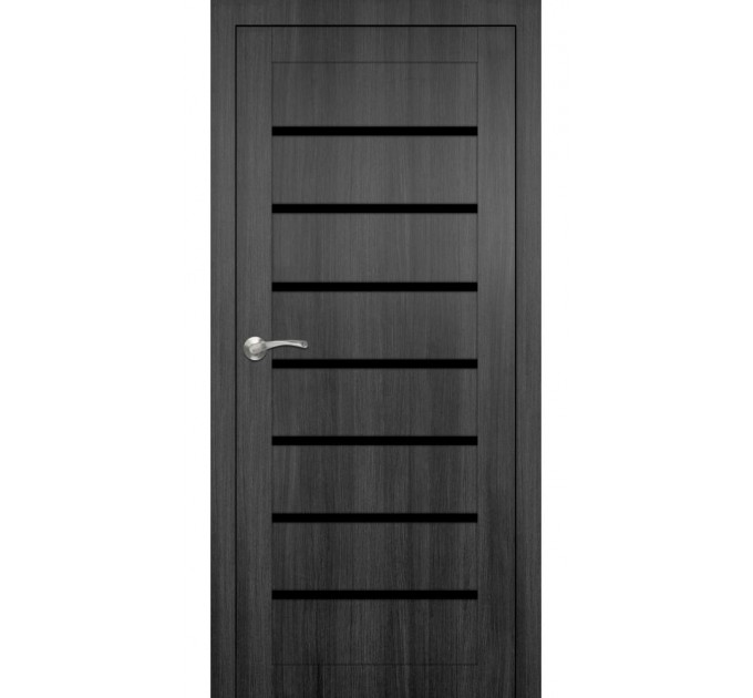 Двери Portalino PL-02 сонома темная стекло черное