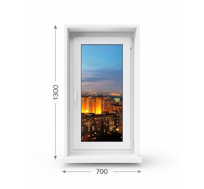 Пластиковое окно  одностворчатое WDS (700Х1300) 