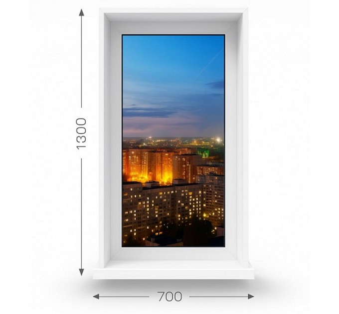 Пластикове вікно глухе REHAU(700Х1300)